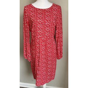 Boden Red and White Patterned Dress